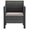 3 Piece Garden Lounge Set with Cushions PP Anthracite