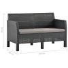 2-Seater Garden Sofa with Cushions Anthracite PP