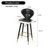 Jinsi Nan Leather Bar Stool 360 Rotating Bar Stool with Backrest and Foot Pedals for Bars, Kitchen, Dining Room, Living Room & Bistro