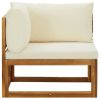 Sectional Corner Sofas 2 pcs with Cushions Cream White