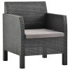 2 Piece Garden Lounge Set with Cushion PP Anthracite