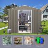 8x10ft Outdoor Metal Storage Shed Grey