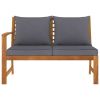 Garden Bench 45.1" with Dark Gray Cushion Solid Acacia Wood