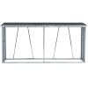 Firewood Rack, Log Holder with Roof, Log Storage, Firewood Stand for Outdoor Backyard Garden Patio Porch, Gray Galvanized Steel 129.9"