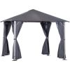 10ft x 10ft Patio Gazebo-Dark Gray-AS