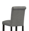 Leviton Solid Wood Tufted Asons Barstool, Set of 2, Grey