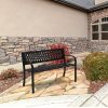 47in PVC Mesh Backrest Iron Bench Black