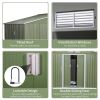 9' x 6' Outdoor Storage Shed, Garden Tool House with Foundation, 4 Vents, and 2 Easy Sliding Doors for Backyard, Patio, Garage, Lawn, Green