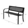 47in PVC Mesh Backrest Iron Bench Black