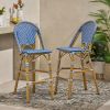 WICKER BAR STOOL WITH ALUMINUM FRAME