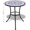 Bistro Table Blue and White 23.6" Mosaic