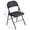 6pcs Elegant Foldable Iron & PVC Chairs for Convention & Exhibition Black