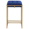 Blue and Gold Square Counter Height Stools (Set of 2)