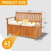 Wooden Outdoor Storage Bench Large Deck Box, Entryway Storage Bench with Inner Waterproof Dustproof Lining for Patio Garden Balcony Yard