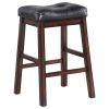 Black and Cappuccino Upholstered Counter Height Stools (Set of 2)