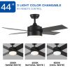 YUHAO 44 In Intergrated LED Ceiling Fan with Black ABS Blade