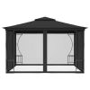 Gazebo with Nets 9.8'x9.8'x8.7' Anthracite