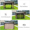 10' X 10' Hardtop Gazebo, Aluminum Metal Gazebo with Galvanized Steel Double Roof Canopy, Curtain and Netting, Permanent Gazebo Pavilion for Party