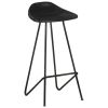 Bar Stools 4 pcs Black Real Leather