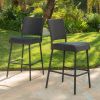 Outdoors Dark Brown Wicker Barstools - Set of 2