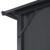 Gazebo with Curtain Aluminum 9.8'x9.8' Black