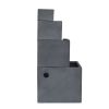 19.7x19.7x41.7" Gray Cement 4 Tier Block Water Fountain Outdoor