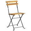 Folding Bistro Chair 4 pcs Solid Acacia Wood