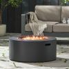 Patio Gas-burning Fire Pit Outdoor Iron Propane Fireplace, 32" Round Fire Pit - 40,000 BTU, Tank outside, Dark Grey