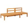 Patio Bench with Table Cream White Cushions Solid Acacia Wood