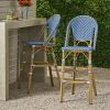 WICKER BAR STOOL WITH ALUMINUM FRAME