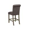 Grey and Rustic Brown Upholstered Counter Height Stools (Set of 2)