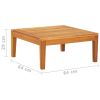 Patio Table 25.2"x25.2"x11.4" Solid Acacia Wood