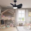 30 In Intergrated LED Ceiling Fan Lighting with Matte Black ABS Blade