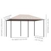 Outsunny 10' x 13' Outdoor Patio Gazebo Canopy Shelter with 6 Removable Sidewalls, & Steel Frame for Garden, Lawn, Backyard and Deck, Khaki