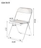 Folding Chair Transparent Chairs-Ghost Stackable Crystal Folding Chair-PC Plastic Living Room Seat-Chrome Frame and Foldable Acrylic Chair fo -O-Clear