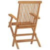 Folding Patio Chairs 8 pcs Solid Teak Wood