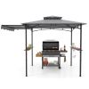 10.5 x 5 FT Grill Gazebo with Side Awning and Double-Tiered Top