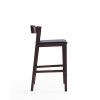 Manhattan Comfort Klismos 36.75 in. Black and Dark Walnut Beech Wood Counter Height Bar Stool