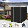 Outsunny 4' x 6' Metal Outdoor Storage Shed, Lean to Storage Shed, Garden Tool Storage House with Lockable Door and 2 Air Vents for Backyard, Patio