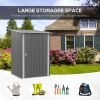 Outsunny 3.3' x 3.4' Outdoor Storage Shed, Galvanized Metal Utility Garden Tool House, 2 Vents and Lockable Door for Backyard, Bike, Patio, Garage