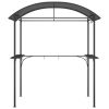 BBQ Gazebo with Side Shelves Anthracite 86.6"x45.3"x90.6" Steel