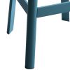 Natural and Teal Armless Bar Stool with Crossbar Support