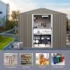 8ft x 6ft Outdoor Metal Storage Shed with Floor Base,Gray(SKU: W540S00012)