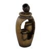 15.4x11.8x32.7" Traditional Rustic Decorative 3 Tier Brown Water Fountain with Pot Design, with Light and Pump, for Indoor and Outdoor