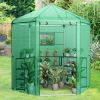 Walk-In Hexagonal Greenhouse With PE Cover & Metal Frame