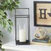 DecMode Black Metal Decorative Candle Lantern