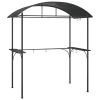 BBQ Gazebo with Side Shelves Anthracite 86.6"x45.3"x90.6" Steel