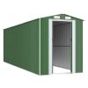 Garden Shed Green 75.6"x238.6"x87.8" Galvanized Steel