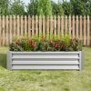 Metal Raised Garden Bed, Rectangle Raised Planter 4Ã—2Ã—1ft for Flowers Plants, Vegetables Herb Silver