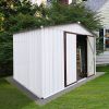 Metal garden sheds 10ftx8ft outdoor storage sheds white+coffee